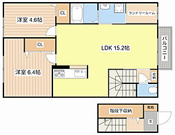 グラン・ジュテS 2LDKの間取図画像