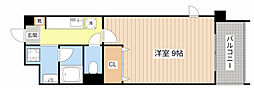 プリエール南草津 1Kの間取図画像
