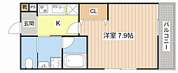 ALEGRIA瀬田 1Kの間取図画像
