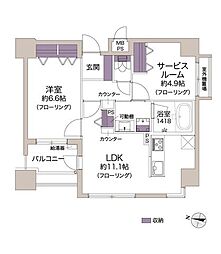 リーガル梅田 1SLDKの間取図画像