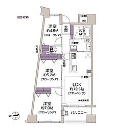 セレッソコート城東アクアヴェール 3LDKの間取図画像