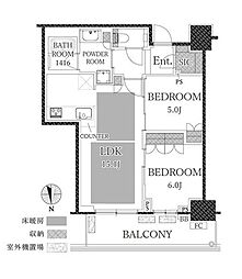 グランドメゾン新梅田タワーザクラブレジデンス 2LDKの間取図画像