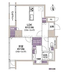 リーガル天満橋 1LDKの間取図画像