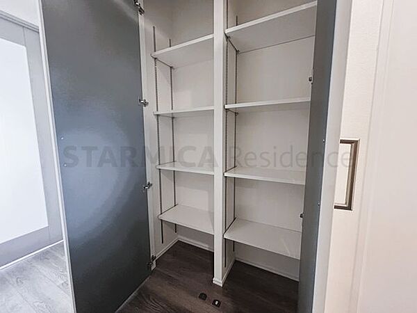 廊下収納は掃除用具や日用品のストック等に使え便利です