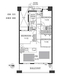 パークホームズ福島エルグレース 3LDKの間取図画像
