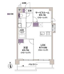 ライオンズマンション都島第2 1SLDKの間取図画像