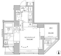 RELUXIA上野EAST 10階1LDKの間取り