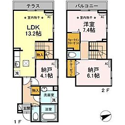 エリーワコート 1階1SLDKの間取り