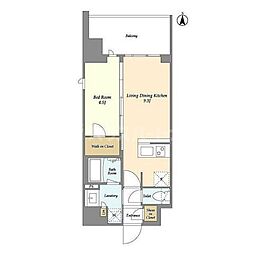 グランカーサ三ノ輪V 7階1LDKの間取り