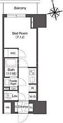 コンフォリア東上野 5階1Kの間取り
