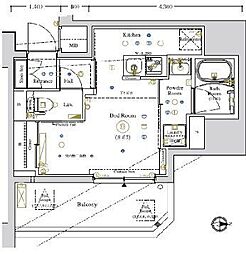 LUMEED南千住 9階ワンルームの間取り