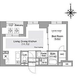 コンフォリア・リヴ文京護国寺 4階1LDKの間取り