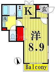 エーデルハイム 3階ワンルームの間取り