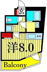 東京メトロ千代田線 町屋駅 徒歩7分の賃貸マンション 3階ワンルームの間取り