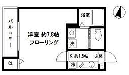アミル中十条 2階1Kの間取り