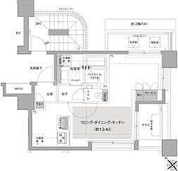 エルスタンザ文京白山 8階ワンルームの間取り