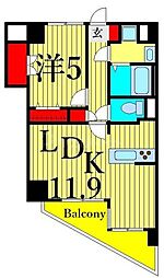 クレール小石川 4階1LDKの間取り