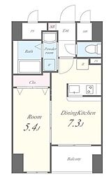 ペイサージュ文京 3階1DKの間取り
