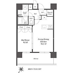 ブランシエスタ浅草千束 12階1LDKの間取り
