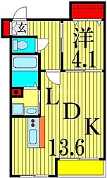 ARTECA 2階1LDKの間取り