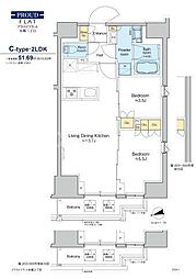 プラウドフラット本郷三丁目 3階2LDKの間取り