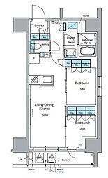 ルフォンプログレ上野御徒町 7階2LDKの間取り