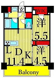 URBANLINK護国寺 5階2LDKの間取り