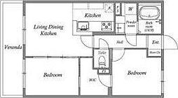 オーパスホームズ白山 3階2LDKの間取り