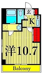シェラトン南千住 3階1Kの間取り