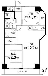 グリーンスターハイツ 7階2LDKの間取り