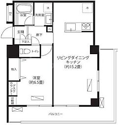 コスモリード西日暮里 2階1LDKの間取り