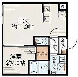 アルファ南千住 3階1LDKの間取り