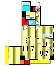 ラヴィエントタワー 3階1LDKの間取り