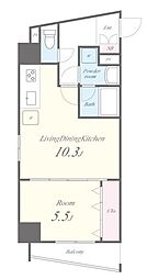 テ レジャンデール護国寺EAST 3階1LDKの間取り