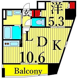 グランドルチェ　白山 6階1LDKの間取り