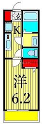 リブリ・田端 3階1Kの間取り