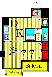 シティハイツ三ノ輪 12階1DKの間取り