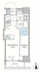 アーバネックス上野元浅草 8階1DKの間取り