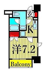 ROTIS COURT 3階1Kの間取り