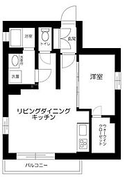 ES−Grande文京白山 2階1LDKの間取り