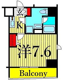 アイル王子 10階1Kの間取り