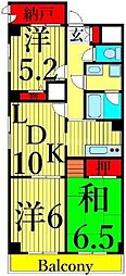 岩沢第一ビル 9階3LDKの間取り