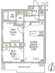 ミレーネ滝野川 2LDKの間取図画像
