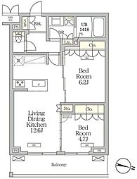 ミレーネ滝野川 2LDKの間取図画像