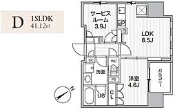 グランエール西日暮里NORTH 1SLDKの間取図画像