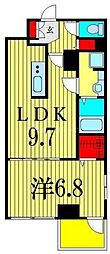 コスモグランス東日暮里 1LDKの間取図画像