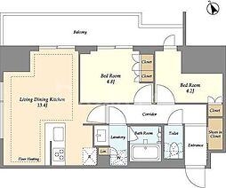 オアーゼ日暮里レジデンス 2LDKの間取図画像