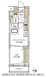 リビオメゾン湯島 1DKの間取図画像