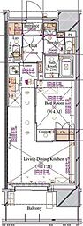 ブランシエスタ浅草蔵前 1LDKの間取図画像