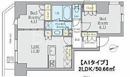 CRESTCOURTUENO 2LDKの間取図画像